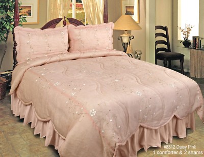 Comforters Bedding Sets Ribbon Embroidered Floral Comforter Set 3pcs Mint Green Queen Or King New 8431 Home Garden Agorganization Com