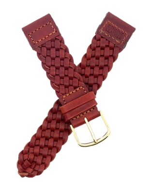 HIRSCH 20mm Brown Genuine Leather Gold Buckle Watch Strap Band