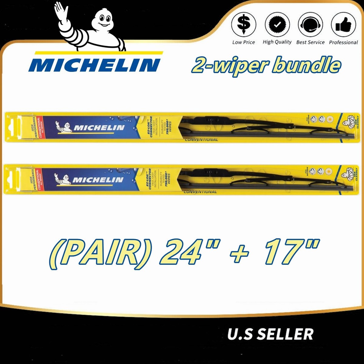 Bosch Direct Connect Wiper Blade Set (Pair) - 24" Driver & 17" Passenger Side