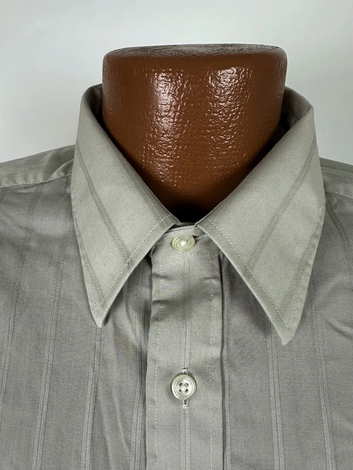 Vintage 80s Damon Shirt Men XL Slim Long Sleeve Button Up Jacquard Striped USA - Image 3 of 4