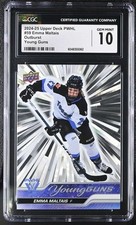 CGC Gem Mint 10 2024-25 Upper Deck PWHL Outburst Silver Young Guns Emma Maltais