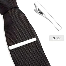 Silver Stainless Steel Tie Clip Bar Necktie  Silver Mens Clasp Clamp 2.2" Inches