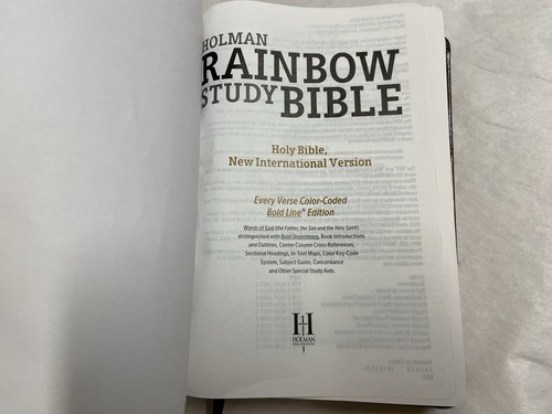 NIV Rainbow Study Bible, Saddle Brown LeatherTouch Imitation Leather Holman Bibl - Foto 5 di 9