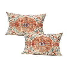 Outdoor Throw Pillow Covers 12X20 Set of 2 20" x 12" Pack of 2 Brunt Orange