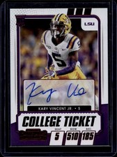 Kary Vincent Jr. 2021 Panini Contenders Draft Picks LSU Tigers Auto