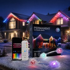 150FT Permanent Outdoor Lights 90 LED RGB IC Smart Eave Strip Light w Remote APP