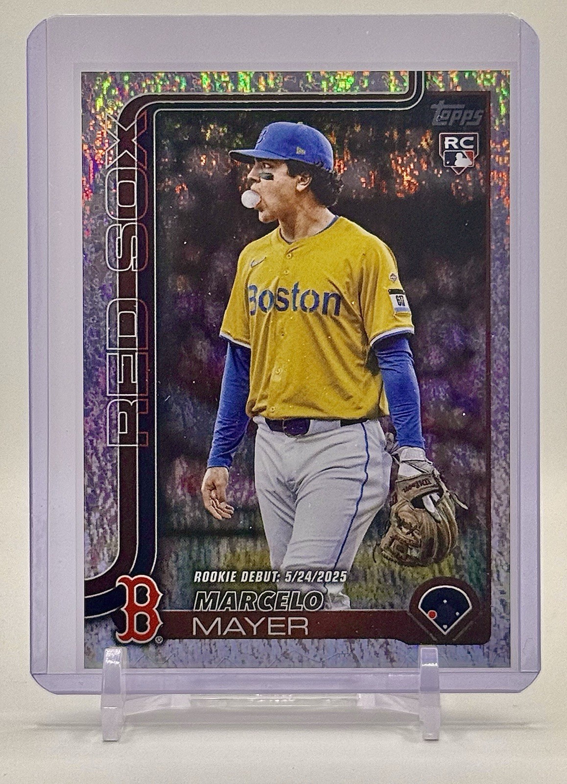 2025 Topps MLB Update Marcelo Mayer Rookie Debut Platinum Holo Foil 1/1 - Redsox
