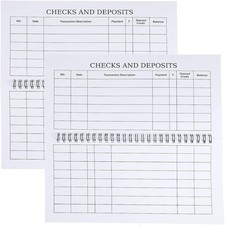 50 Sheets Large Print Check Register Set for Personal Finances - 2 Packs
