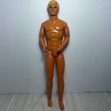 Vintage Mattel Ken Fashion Doll Molded Blonde Hair Blue Eyes Tan Barbie Nude