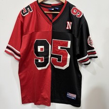 NEW YORK #95 Legendary Classic Red Black Jersey Size Large Frayed Vintage