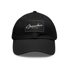 soft Boucher Guitars Logo Acoustic  Unisex Dad Hat w/ Leather Patch