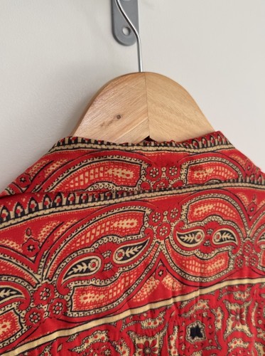 Allsaints “Sinaloa” Short Sleeve Shirt Festival Floral Paisley Red XL/Relaxed - Picture 11 of 11