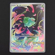 Pokemon TCG Card Bulbasaur 133/132 Mega Evolution Box Topper Stamped Promo - LP