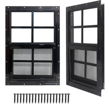 Yuzzy 14" x 21" Shed Windows with Tempered Glass and 14"x21", Black