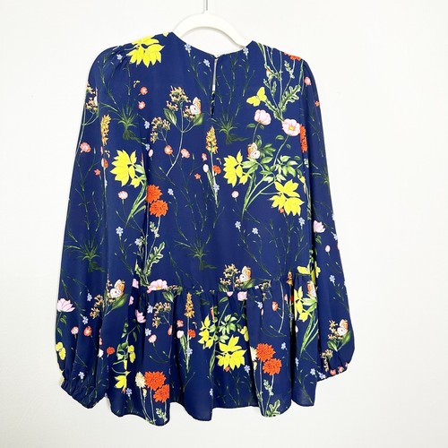 Pomander Place Damen Wildflower Carlota Schößchen Bluse Langarm Blau Größe M - Bild 3 von 9