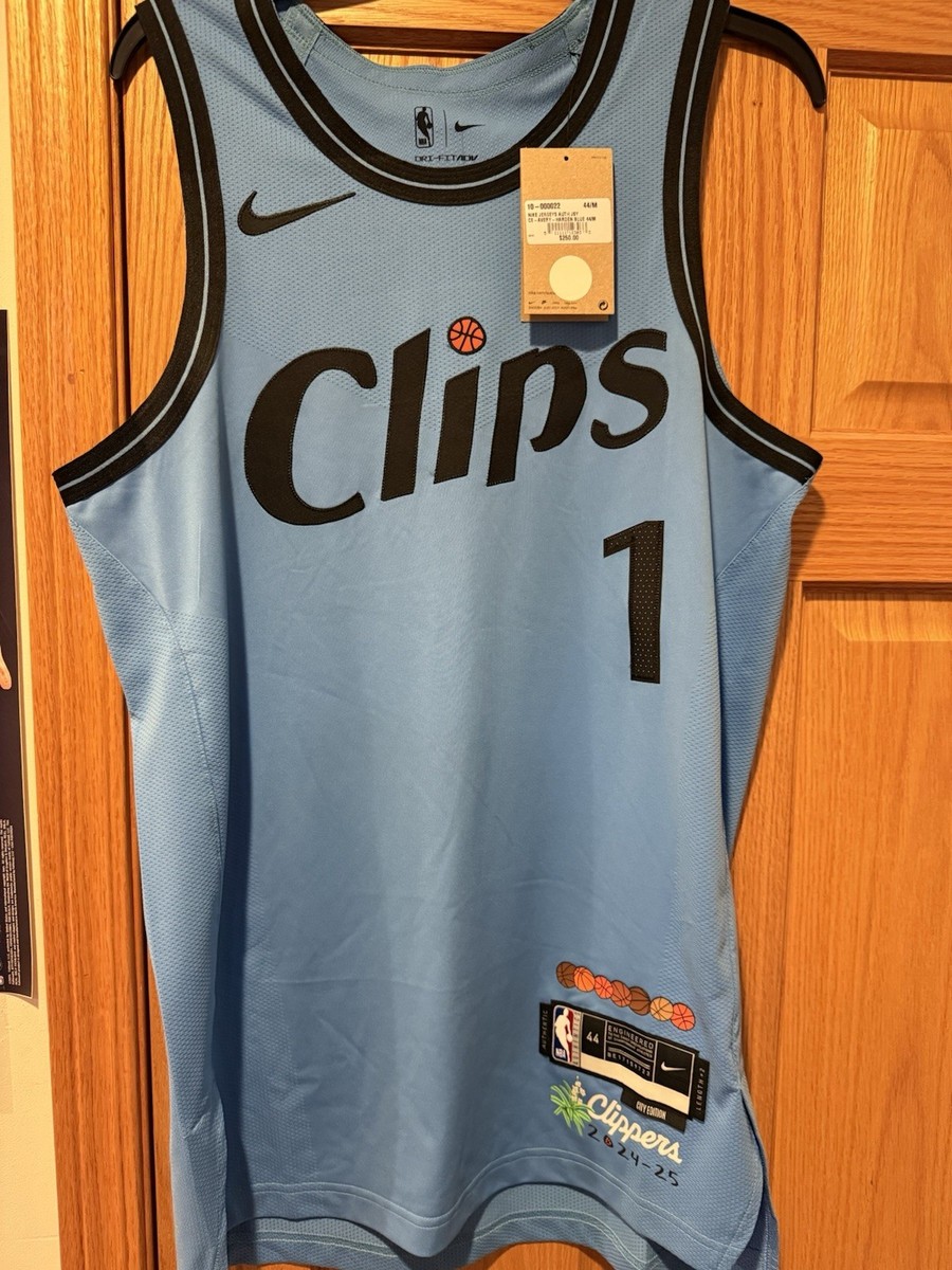 Nike Authentic James Harden LA Clippers 44 City Jersey Baby Blue