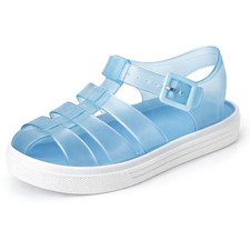 Girls Boys Jelly Sandal Summer Buckle Kids Holiday Shoes Pink White Blue Navy