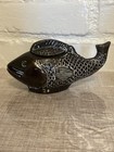 Vintage Brown Coated Brass Decorative Coi/Fish Hinged Lid Distressed — photo 6