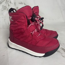 Sorel Whitney II Short Lace kids snow boots Size 8 Toddler Waterproof Fuchsia