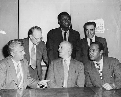 US Communists leaders Eugene Dennis William Z Foster Benjamin Davi- Old Photo