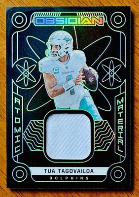 2022 Obsidian Atomic Materials #AM-TTA Tua Tagovailoa Patch /50 Dolphins Holo