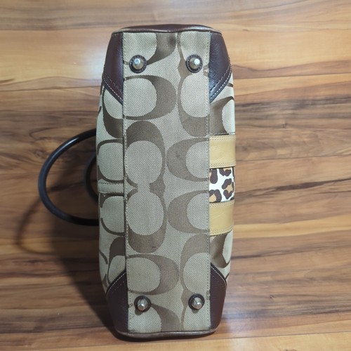 Borsa Coach Hampton Signature Stripe Medium Carryall nera #F13073 - Foto 9 di 12
