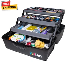 ArtBin 3-Tray Art Supply Box Versatile Organizer for Brushes, Paints, Stamps, an