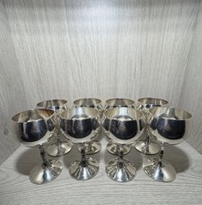Valero Silver Plated Wine Goblet x8 Goblets Made in Spain Vintage Tableware Cups
