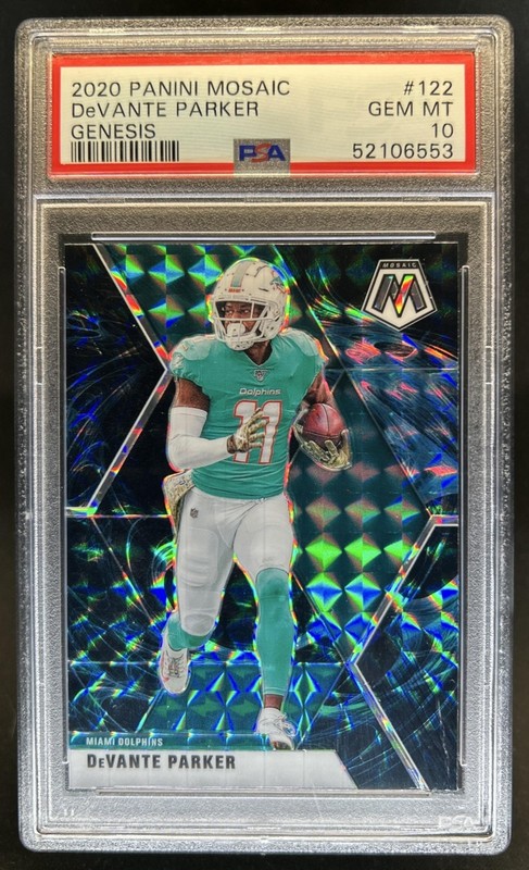 2020 Panini Mosaic DeVante Parker SP Prizm Genesis #122 Dolphins PSA 10 GEM MINT