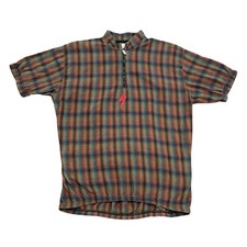 Camiseta deportiva de ciclismo especializada a cuadros de algodón rara de colección años 90, mediana