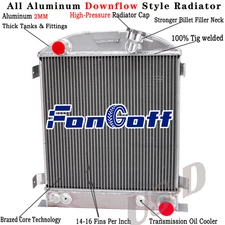 4-Row Aluminum Radiator fit 1930-32 Ford Model A Hi-Boy Chevy V8 Engine CC1009
