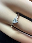 Heart Shape Diamond Wedding Engagement Stack Ring 14K White Gold G VS Diamond — photo 6
