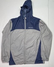 Columbia Rain Jacket Boys XL 18/20 Glennaker Hooded Blue Windbreaker