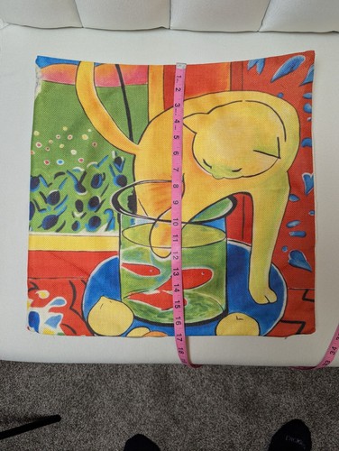 Pillow Cover Yellow Cat W/Red Fish Henry Matisse - Bild 4 von 5