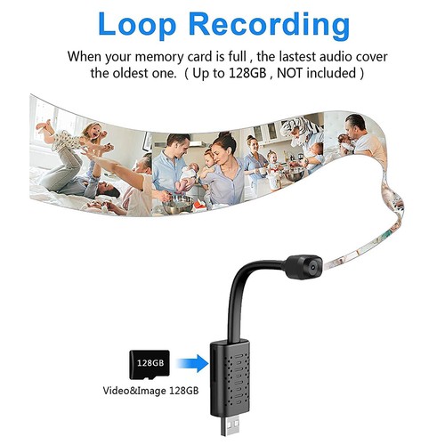 Mini Telecamera HD 1080P Wireless WiFi Telecamera Micro Casa Visione Notturna USB - Foto 18 di 23