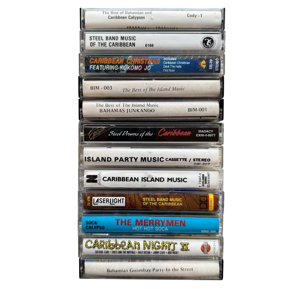 12x CARIBBEAN ISLAND MUSIC Cassette Tape Lot: Steel Band Calypso Bahamas Jamaica - Image 3 of 3