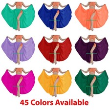 2 Front Full Slits Skirts Chiffon Penal Belly Dance Tribal Costume 9 Yard Jupe
