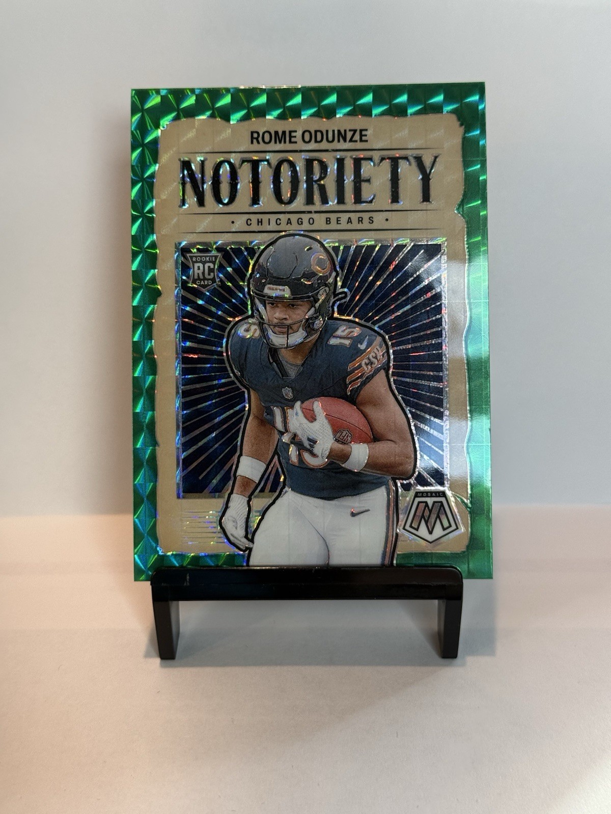 2024 Panini Mosaic - Notoriety Rome Odunze #24 Green Mosaic Prizm (RC)