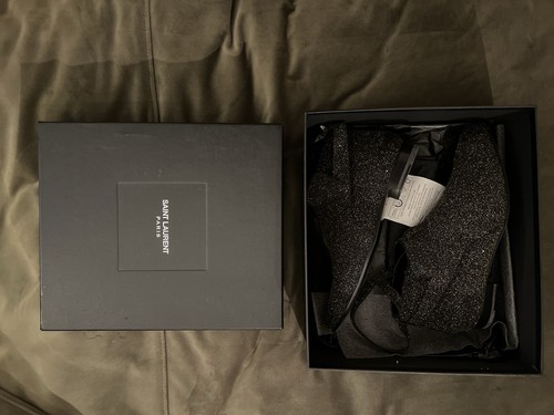 Saint Laurent Jodhpur Golden Glitter Boots Hedi Slimane  - Picture 1 of 9