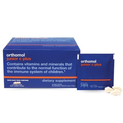 Orthomol Immun Junior C Plus Kid's Multivitamin Tangerine Flavor 30-Day Supply