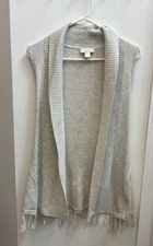 Loft Women’s Knitted Open Vest Light Tan/ Cream Size XS