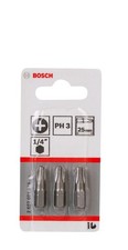 Image of Bosch Extra Hard Phillips Screwdriver Bits PH3 25mm Pack of 3