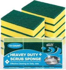 10PK Heavy Duty XL Scrub Sponges for Kitchen Dish Pot Pan Cleaning