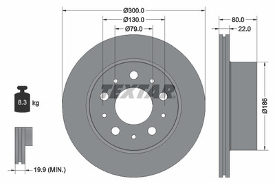 TEXTAR 92284303 Bremsscheibe für CITROËN,FIAT,OPEL,PEUGEOT,VAUXHALL