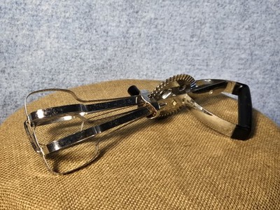 1950s 1960s EKCO USA hand crank rotary egg beater.Chrome-plated steel...