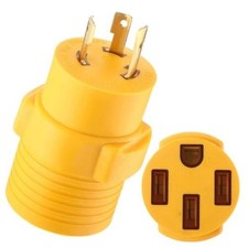 NEMA 30 Amp to 50 Amp RV Generator Adapter, 30 Yellow L5-30P to 14-50R