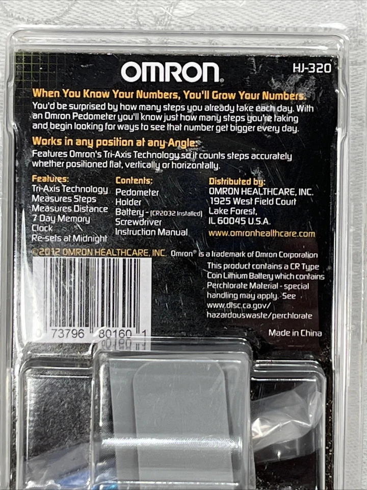 Pedômetro Omron HJ-320 Passos e Distância Tri Eixo Relógio de Memória 7 Dias NOVO - Imagem 3 de 3