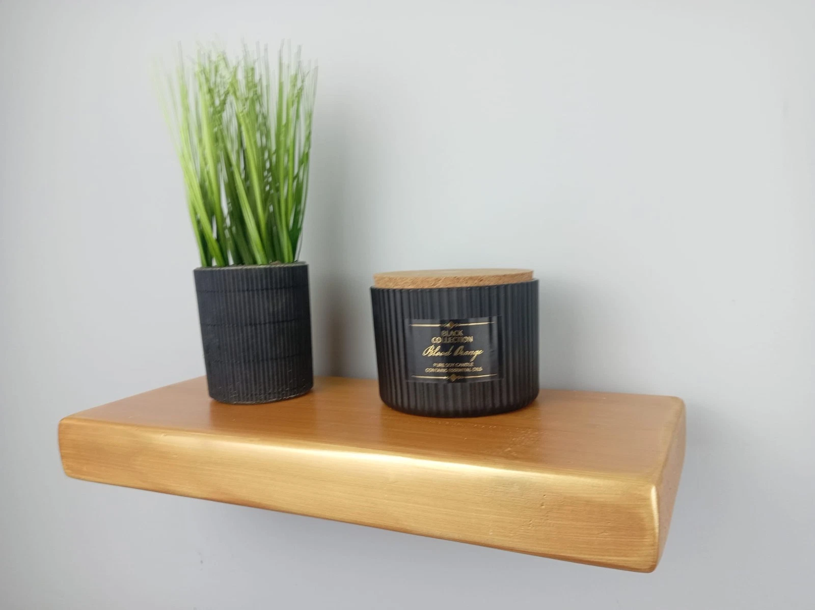 Chunky Solid Wood Floating Shelf – Handmade Golden Wall Shelf 6", 7" 9" Deep