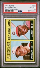 1967 TOPPS D.OSTEEN/L.MAY #222 REDS ROOKIES PSA 8