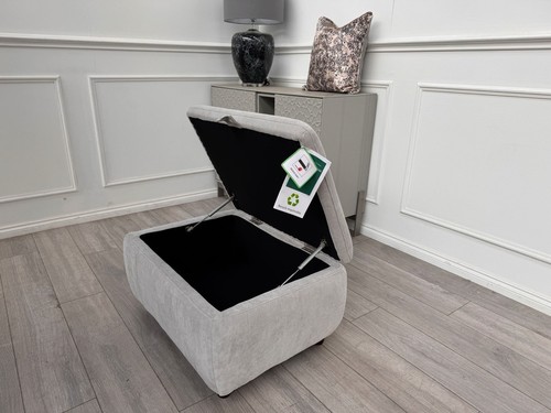 Furniture Village Inca Manhattan Stone Large Storage Footstool